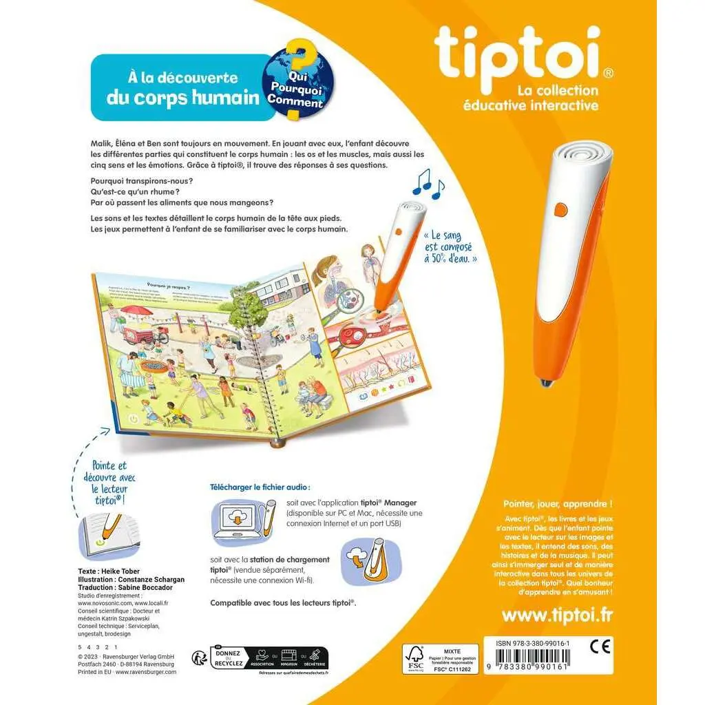 Jeux éducatifs À la découverte du corps humain tiptoi® Ravensburger